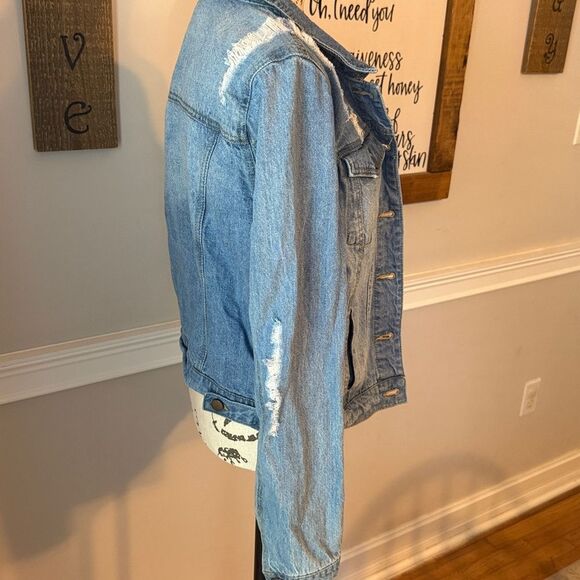 Forever 21 Light Blue Distressed Jean Jacket - Picture 8 of 11